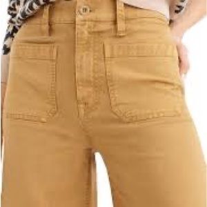J Crew Point Sur washed wide leg crop in caramel